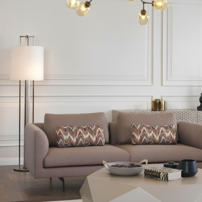 Wohnzimmer Sofa Polster 3 Sitzer Couchen Sitzgarnitur Textil grau
