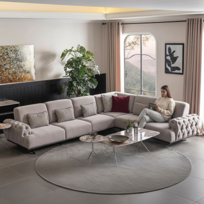 Ecksofa 2x Couchtisch Ecke Garnitur Tisch Wohnlandschaft L Form Möbel