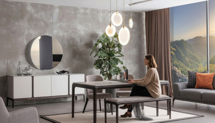 Esszimmer Set Tisch 2x Stühle Anrichte Spiegel Bank 6tlg Essgruppe Neu
