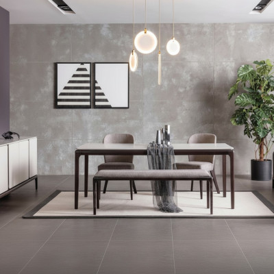 Esszimmer Esstisch Luxus Möbel Design Material Holz Moderner grau