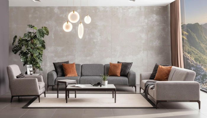 Sofagarnitur 4 1 Sitzer Sofa Sessel Couchtisch Beistelltische Garnitur 5tlg.