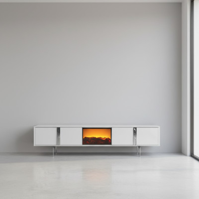Sideboard mit Kamin tv fernseher ständer möbel luxus lowboard 240cm