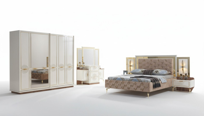 Elegantes Schlafzimmer-Set im luxuriösen Design mit prächtigen Mustern