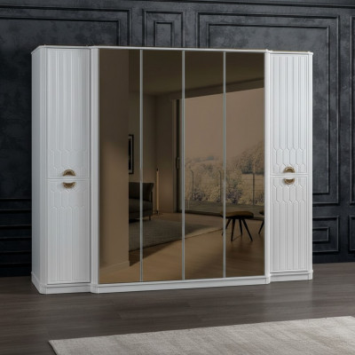 Schlafzimmer Möbel Holz Schrank Kleiderschrank Stil Modern Weiß Neu