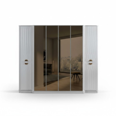 Schlafzimmer Möbel Holz Schrank Kleiderschrank Stil Modern Weiß Neu