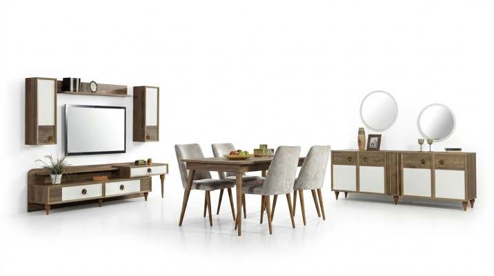 Esszimmer Komplett Set Tisch 4x Stühle Ess Gruppe Holz Tisch Tische 12tlg