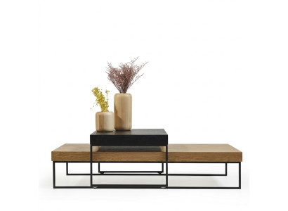 Loft Holz Couchtisch Tisch Beistelltisch Wohnzimmertisch Holz Tisch