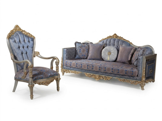 Barock Sofa Chesterfield 3+1 Sitzer Couchtisch Sofagarnitur Möbel Polster