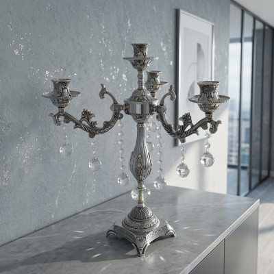 Tischlampe Nachttischlampe Leuchte LuxusTischlampe Wohnzimmer silber
