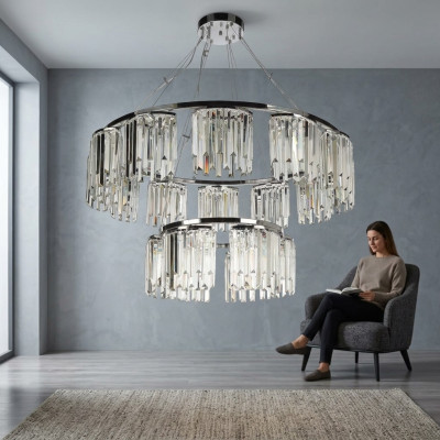 Kronleuchter Deckenleuchte Moderne Runde Lampe Kristall Design Leuchten