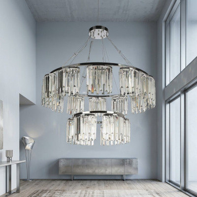 Kronleuchter Deckenleuchte Moderne Runde Lampe Kristall Design Leuchten