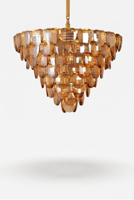 Kronleuchter Klassiker Lampe Wohnzimmer goldfarbene Kristall Deckenleuchte