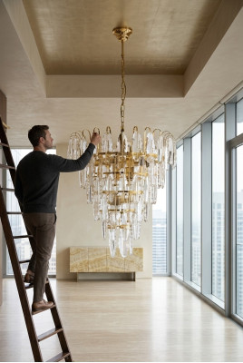 Kronleuchter Leuchte Lampe Hängelampe Wohnzimmer neu Modern gold