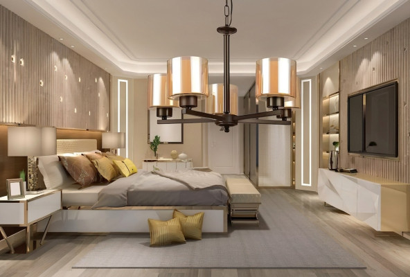 Kronleuchter Wohnzimmer Stil Moderne Hängelampe Schlafzimmer Luxus neu