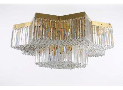 Kronleuchter Kristall Lampe 120x40 Deckenleuchte Luxus Deckenlampe Wohnzimmer