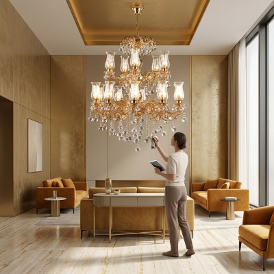 Kronleuchter Luxus Leuchte Wohnzimmer Hängeleuchte Luster Lampe Leuchten