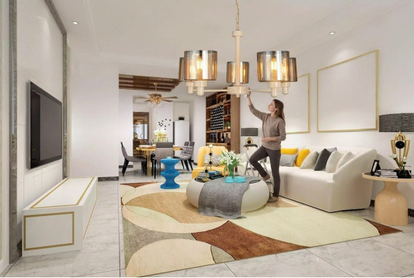 Deckenlampe Metall modernes Design Wohnzimmer Hängelampe Luster Deckenleuchte