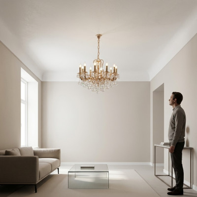 Kronleuchter Luxus Wohnzimmer Luster Glass Hänge Decken Deckenleuchten
