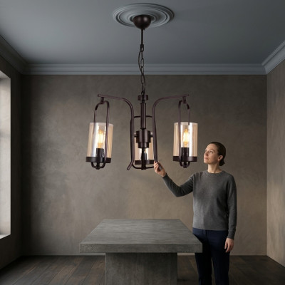 Loft Wohnzimmer Deckenlampe Luster Glass Schlafzimmer schwarz Hängelampe