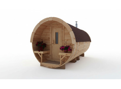Sauna Saunafass Outdoor Gartensauna 590 x Ø 2,27 m Saunafass Bausatz