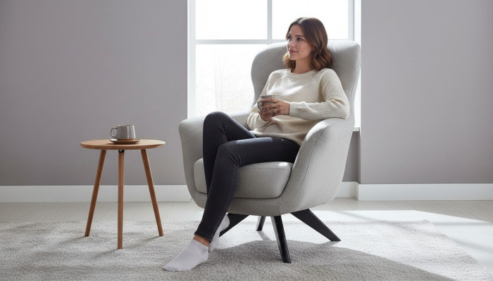 Sessel farbe Weiß bequem mittelweich Luxuriös fürs Wohnzimmer Neu