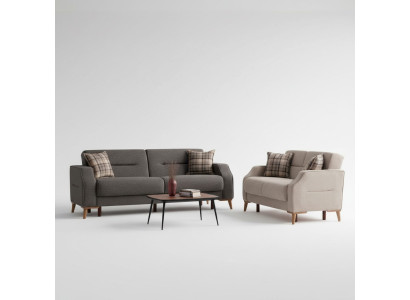 Komfortable Sofagarnitur 3+3 Sitzer Stilvolles Design für entspanntes Wohnen
