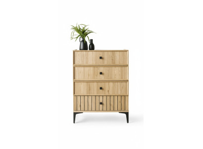 Kommode Modernes Holzdesign Elegante Schwarze Akzente Viel Stauraum Möbel