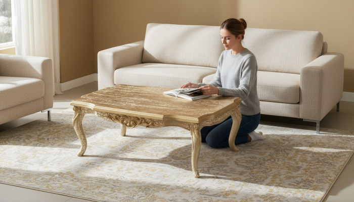 Königlicher Couchtisch Tisch 120x80 Tische Barock Rokoko Couchtische