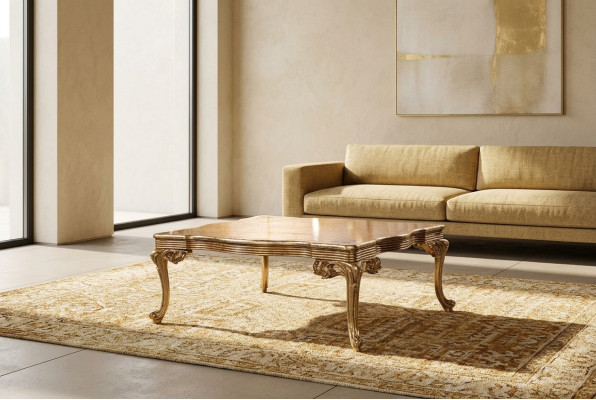 Barock Rokoko Gold Massivholz Couchtisch für das Wohnzimmer