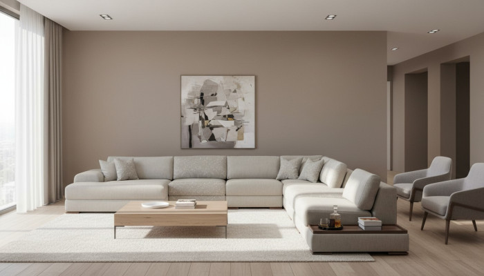 Sofas U Form Modern Design Möbel Luxus Wohnzimmer Grau Ecksofa Neu