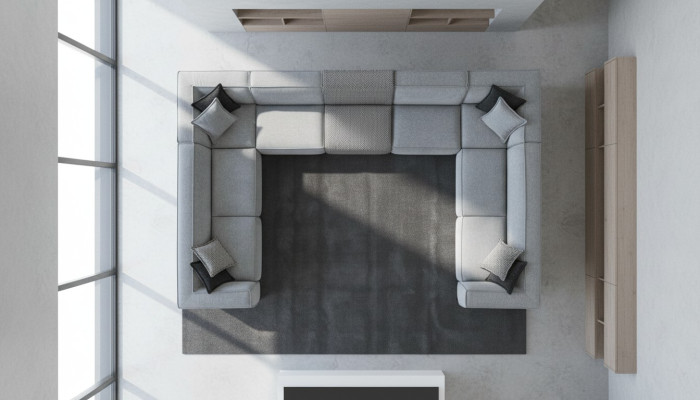 Ecksofa U Form Wohnzimmer Modern Design Big Grau Sofa Couch Neu
