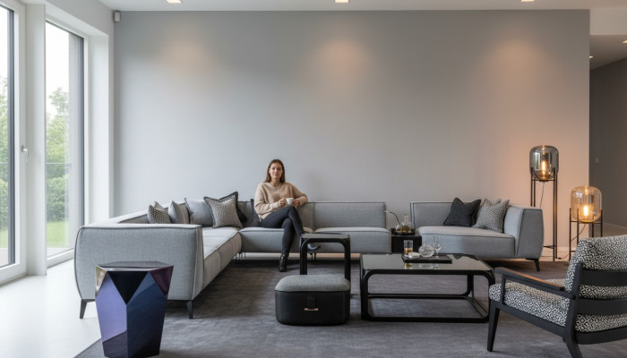 Ecksofa U-Form Wohnzimmer Polster Sofas Couch Möbel Stil Sofa Couchen