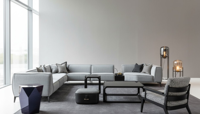 Ecksofa U-Form Wohnzimmer Polster Sofas Couch Möbel Stil Sofa Couchen