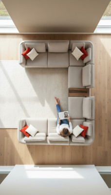 Sofa Beige Wohnzimmer Polstersofa Design Modern Ecksofa U- Form Neu