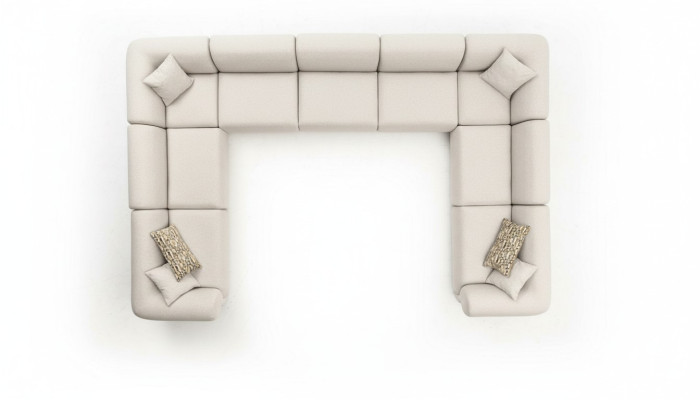 Ecksofa U-Form Luxus Wohnzimmer Stil Modern Polstersofa Textil