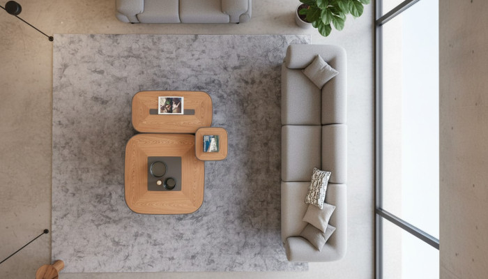 Modernes Graues Fünfsitzer Sofa Wohnzimmermöbel Polstercouch Stil Möbel