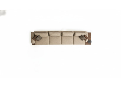 Sofa 6 Sitzer Couch Polster Textil Luxus Wohnzimmer Modern Möbel Stoff