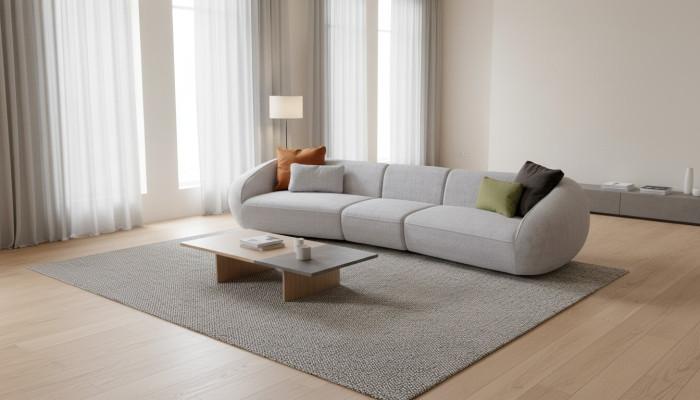 Polstermöbel Sechssitzer Wohnzimmer Couch Textil Sofas Moderne Möbel
