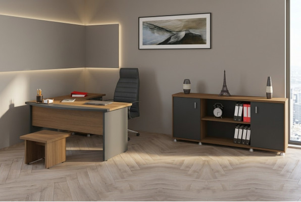 Klassische Holzmöbel Büro Set Eckschreibtisch Arbeitszimmermöbel