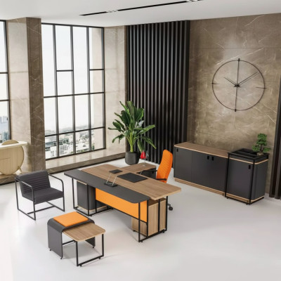 Arbeitszimmer Schreibtisch Büroausstattung Büroschrank Luxus Couchtisch