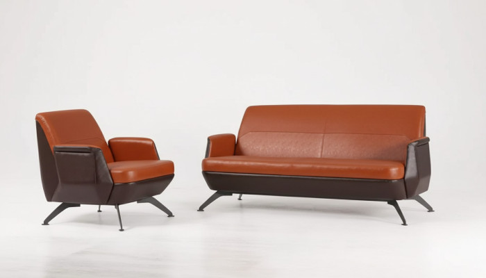 Sofasitzgarnitur Zweisitzer Sessel Arbeitszimmermöbel Luxus Designer Büro