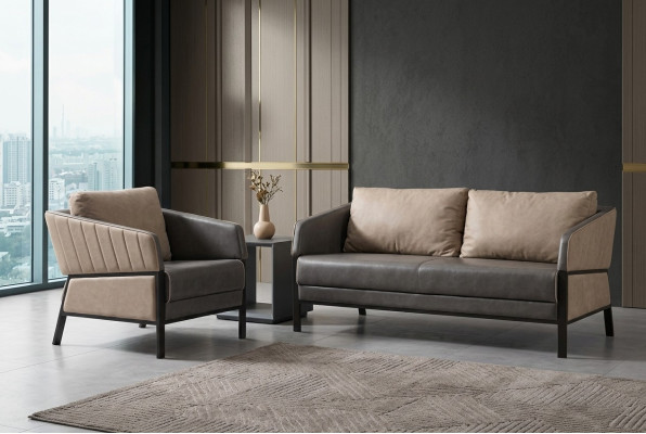 Büromöbel-Set Zweisitzer Sessel Luxus Arbeitszimmer-Einrichtungsset