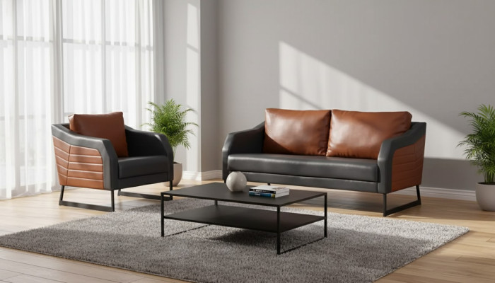 Büro Sofagarnitur Zweisitzer Sessel Luxus Couch-Set Designer Sitzgruppe