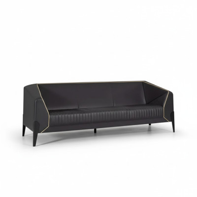 Schwarzes Ledersofa Büromöbel Wohnzimmer Neue Couch Luxus Polstersofas