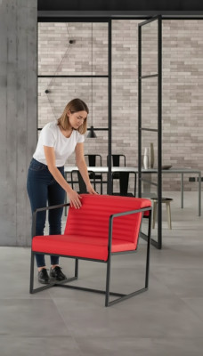 Sessel Büro Möbel Arbeitzimmer Stil Modern Luxus Sitz Polster Stoff