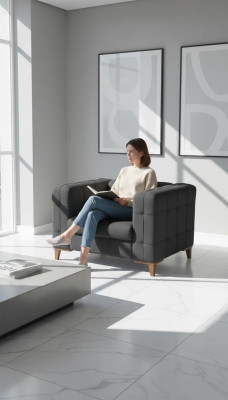 Sessel Schwarz Sitz Arbeitzimmer Modern Designer Polstersessel Neu