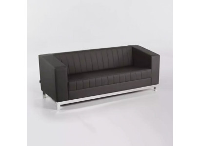 Moderne Schwarze Couch Dreisitzer Polstercouch Arbeitszimmer Möbel Luxus