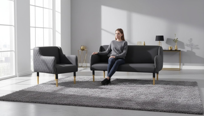 Sofa-Set Edelstahlmöbel Sofagarnitur Zweisitzer Einsitzer Sessel Polster