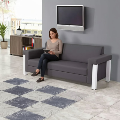 Sofa 3 Sitzer Arbeitszimmer Textil Möbel Polster Stoff Couch Modern Designer