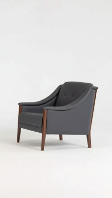 Sessel Arbeitszimmer Polstersessel Grau Sitz Möbel Textil Modern Designer